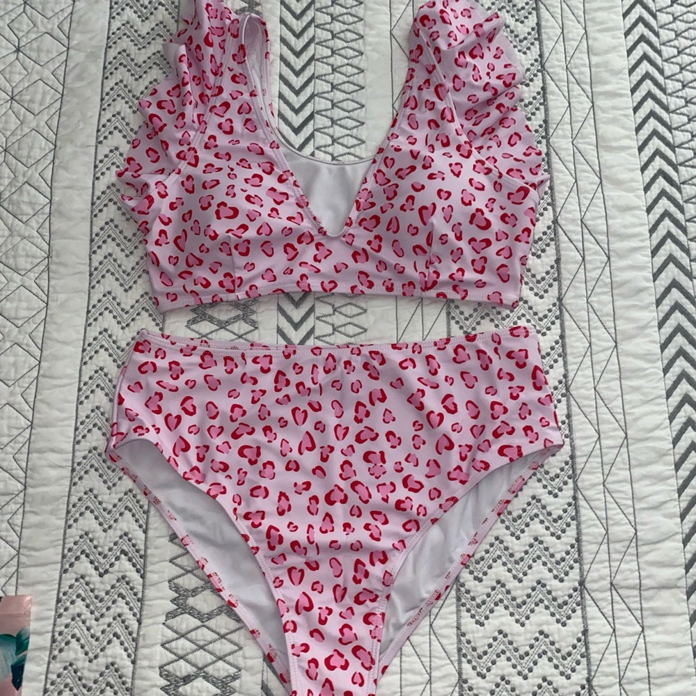 Pink leopard bikini